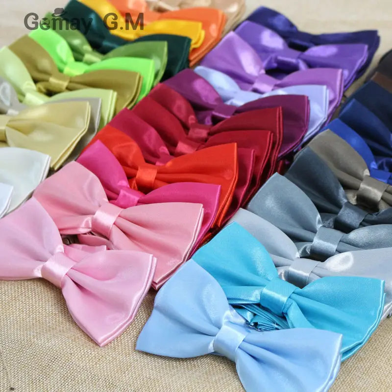 Новые Классический сплошной цвет бабочкой для человека 36 цветов галстуков