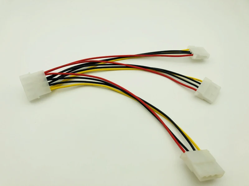 4 контакта IDE Кабели питания Molex штекер на 3 порта разъем сплиттер адаптер кабель
