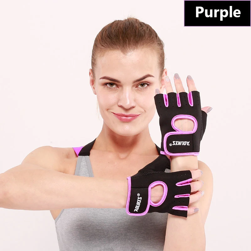 Light Purple AOLIKES спортивные перчатки для спортзала дышащие перчатки для тяжелой атлетики для фитнеса мужские женские перчатки для тяжелой атлетики Размеры s m l - Цвет: Light Purple