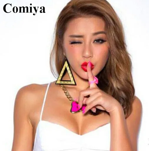 Новые золотые капли большие геометрические треугольники подвесные серьги панк стиль бижутерия серьги на.