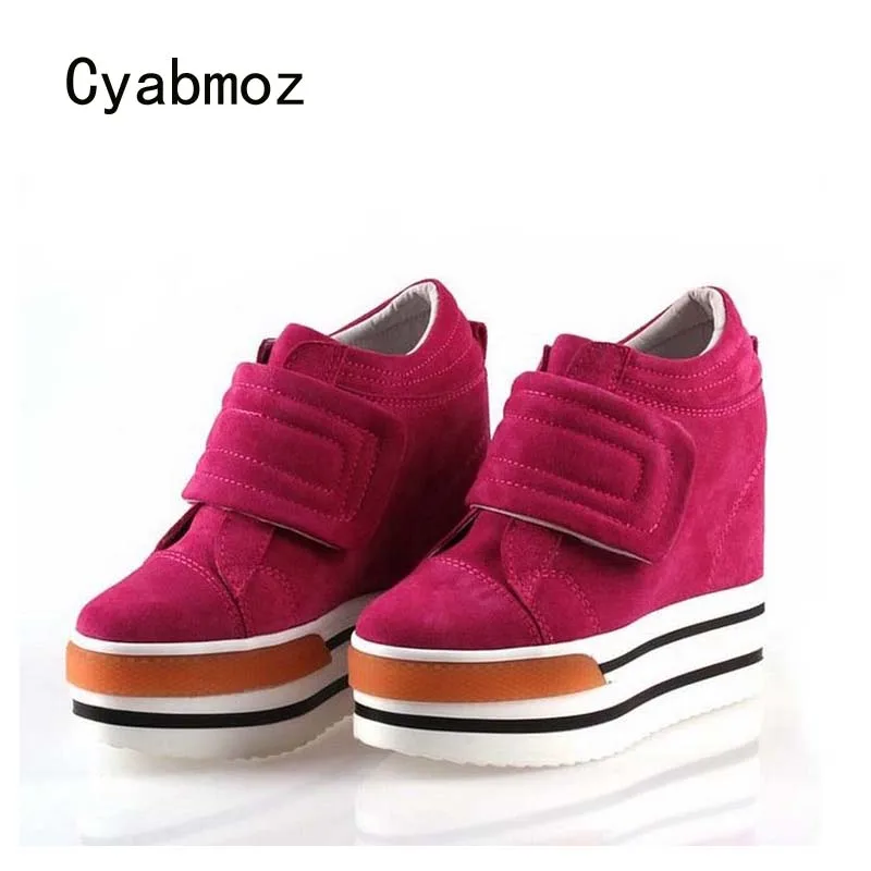Женские туфли из натуральной кожи Cyabmoz женские на платформе и высоком каблуке