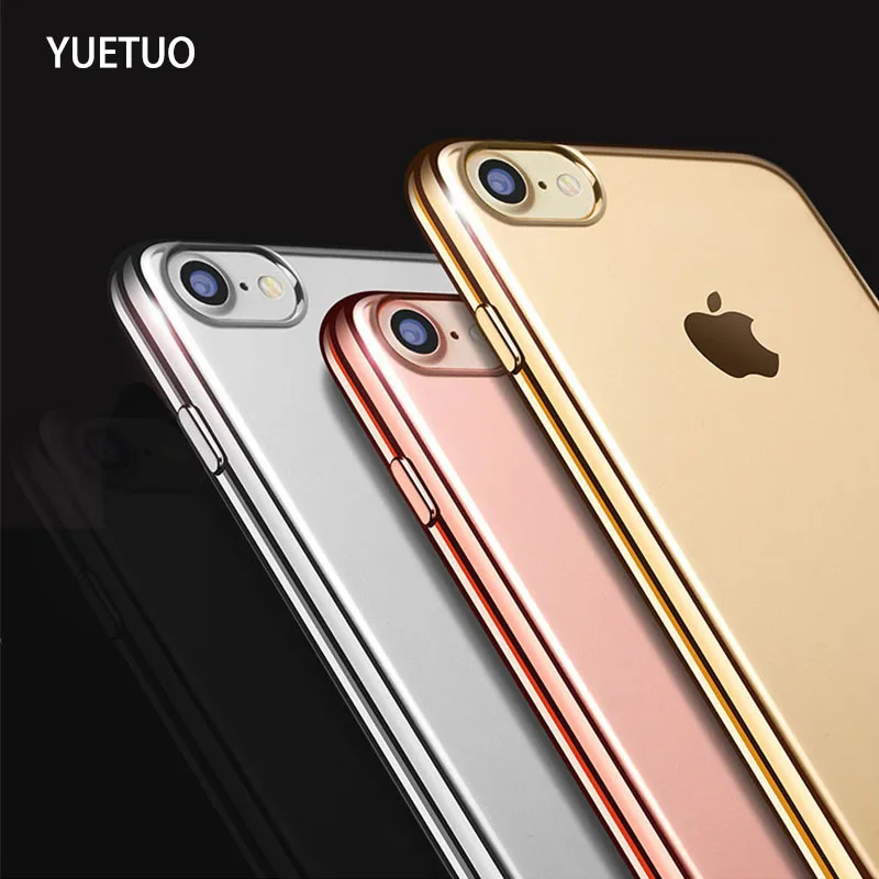 YueTuo original case for apple iphone 7 plus 7plus 8 8plus coque gold rose tpu ultra slim clear soft thin phone cover cases etui |