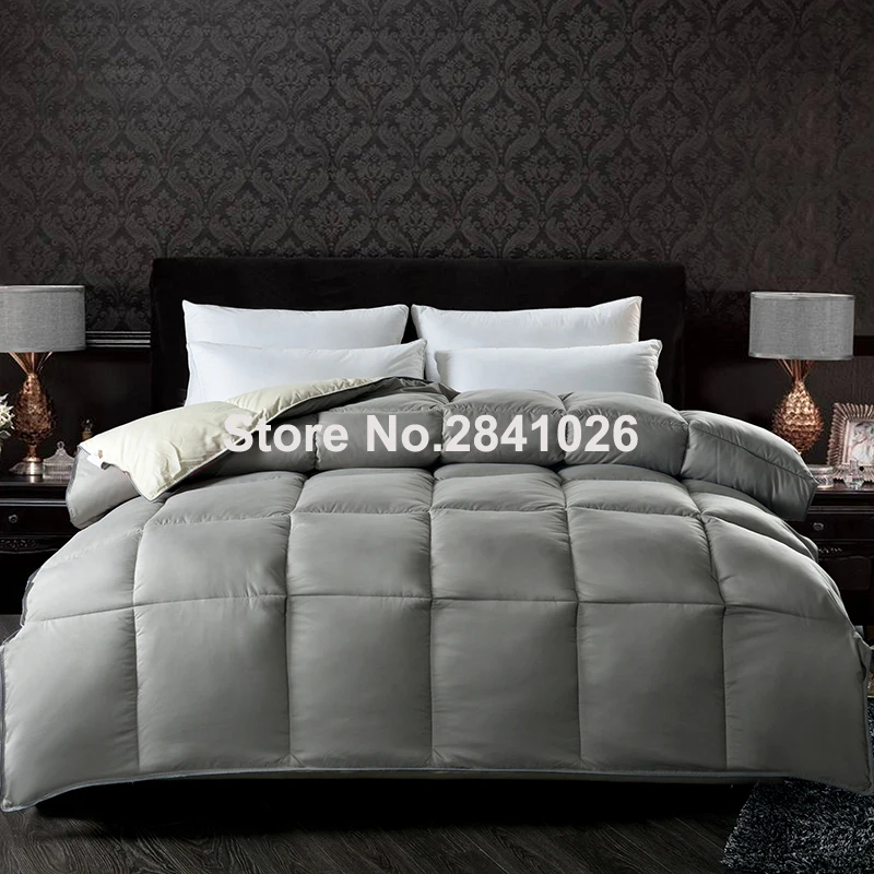 Высококачественное одеяло из гусиного пуха всесезонное покрывало 100% хлопка