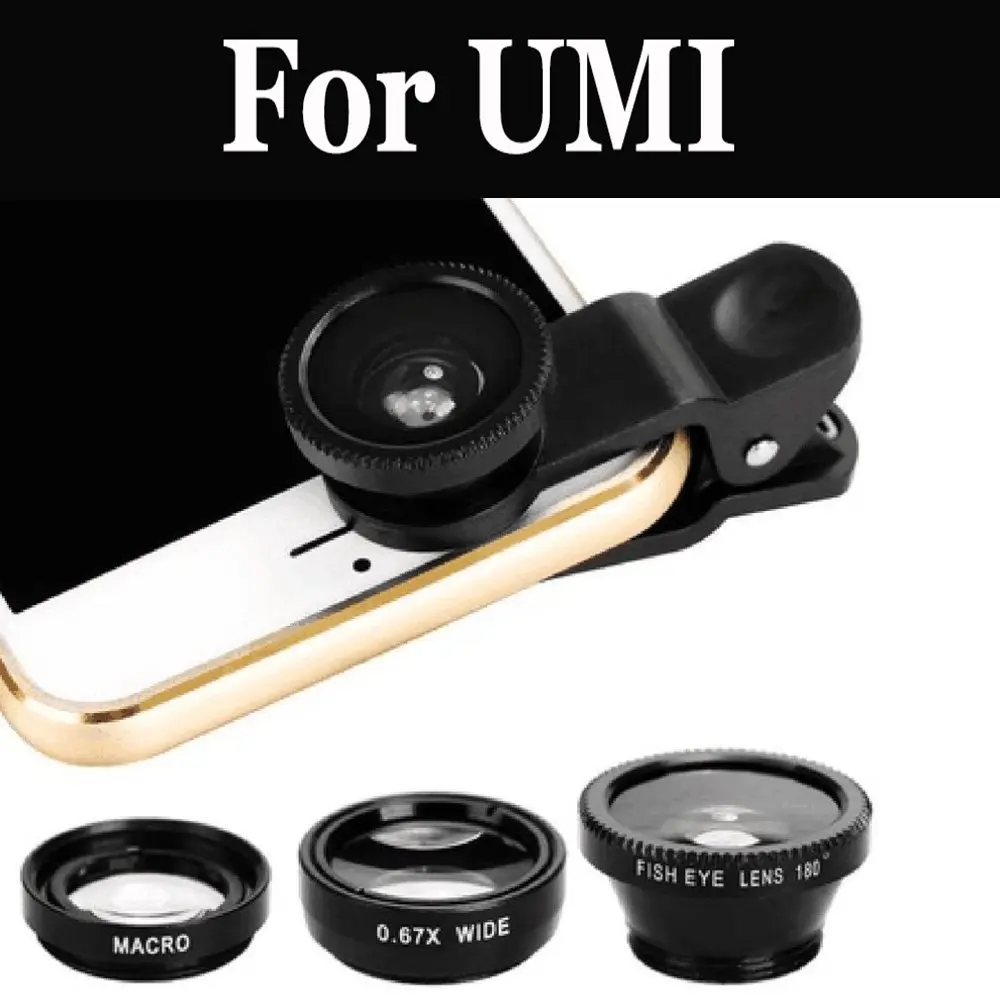 Объектив рыбий глаз 3 в 1 для телефона широкоугольный зажим смартфона UMI London Diamond X