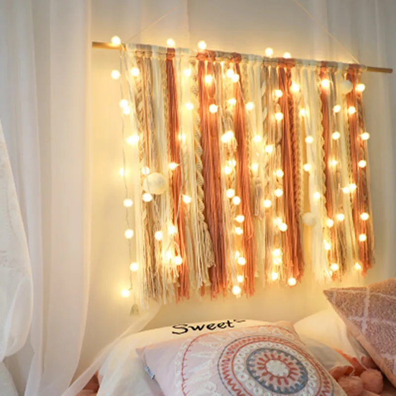 Шторы светильник ватным тампоном строка 10LED 20LED Luminaria девушка украшение помещения