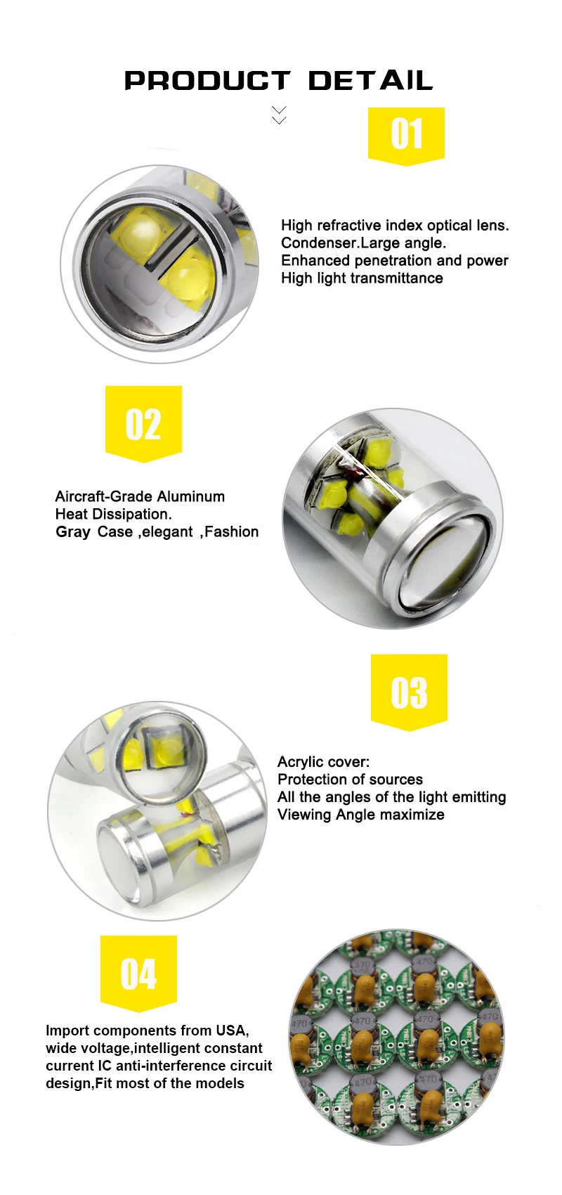 2x T10 194 168 W5W Cree чип 30 Вт белого и желтого цвета авто светодиодный обратный светильник запасной светильник с объектив проектора для Toyota hyundai