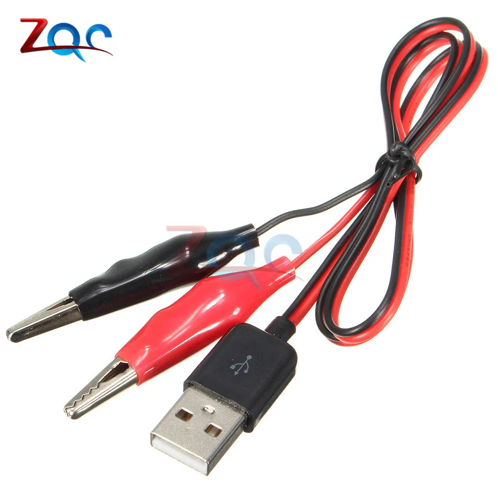 4 мм двойной тестовый зажим аллигатора к USB разъему адаптер питания провод 60 см