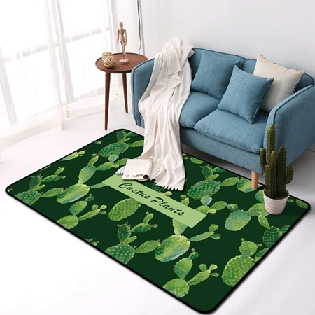 Carpet4 Тропические зеленые листья кактус большой ковер современный стиль коврик для спальни гостиной ковер водопоглощающий меховой коврик - Цвет: Carpet4