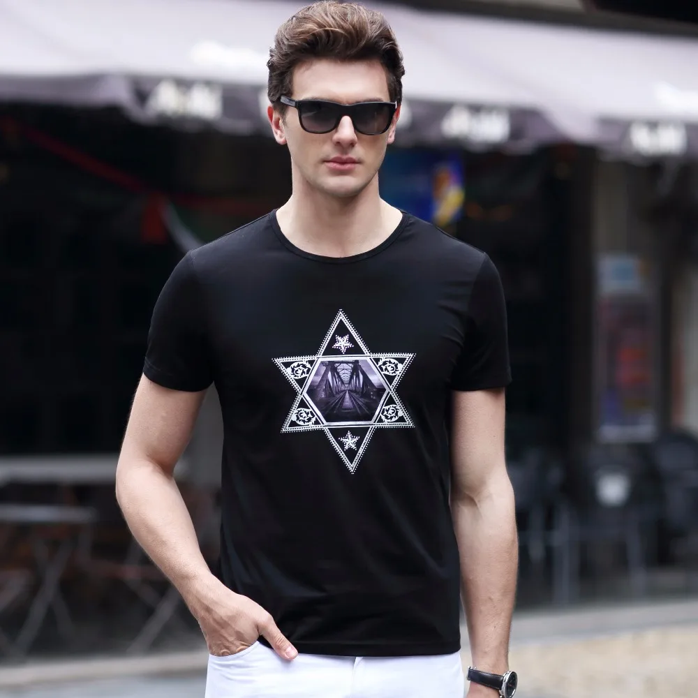 Siketu мужские летние с коротким рукавом футболки молодые дикие случайные хлопка