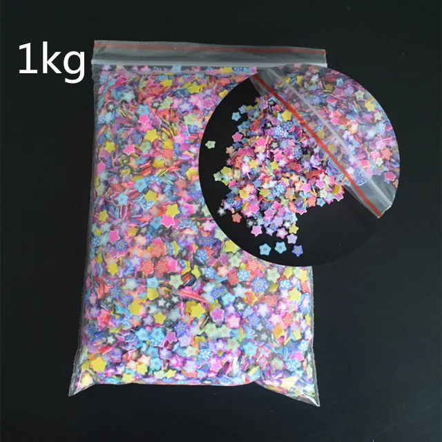 Star-1kg 1 кг 100000 ПК 3D Полимерная глина крошечный Fimo игровое тесто с изображением клубники фруктов ломтики Smile, Love Heart ногти "сделай сам", художественные украшения сделай сам принадлежности - Цвет: Star-1kg