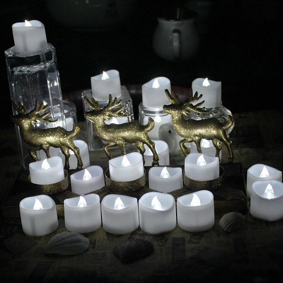 1 шт. Беспламенного светодиодный свечи холодный белый свет лампы украшения