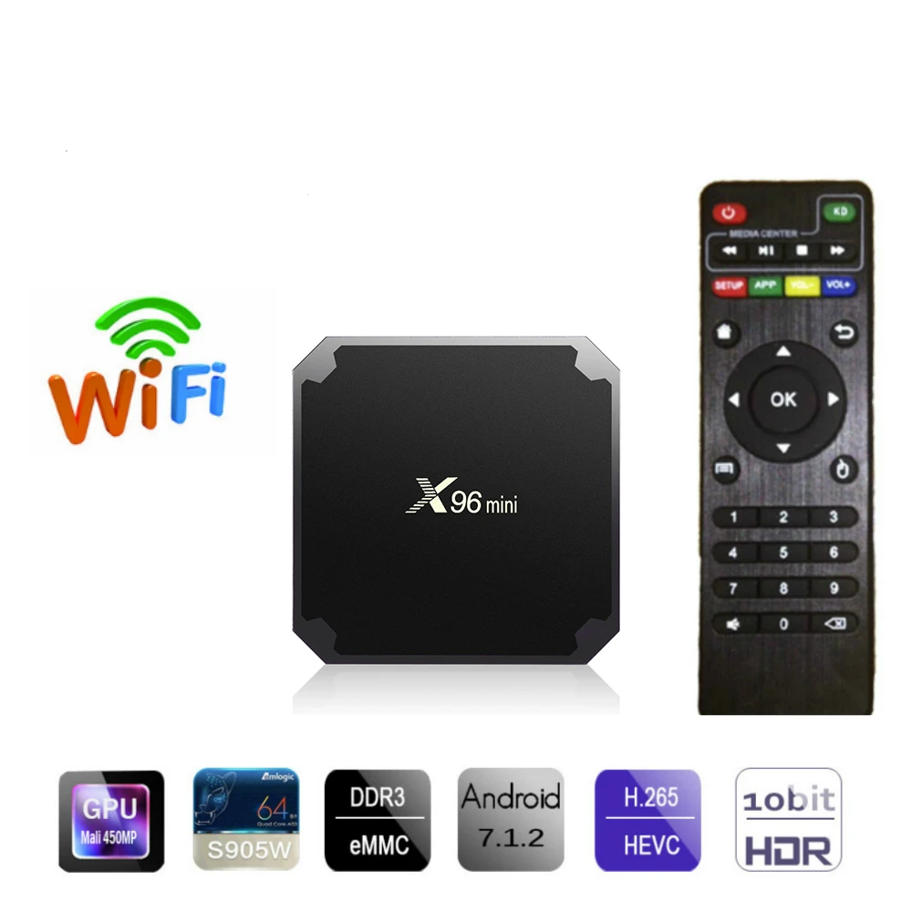 X96 Мини Android Smart TV Box 7 1 2 Гб 16 четырехъядерный ТВ-бокс Amlogic S905W 4 ГГц WiFi Wireles