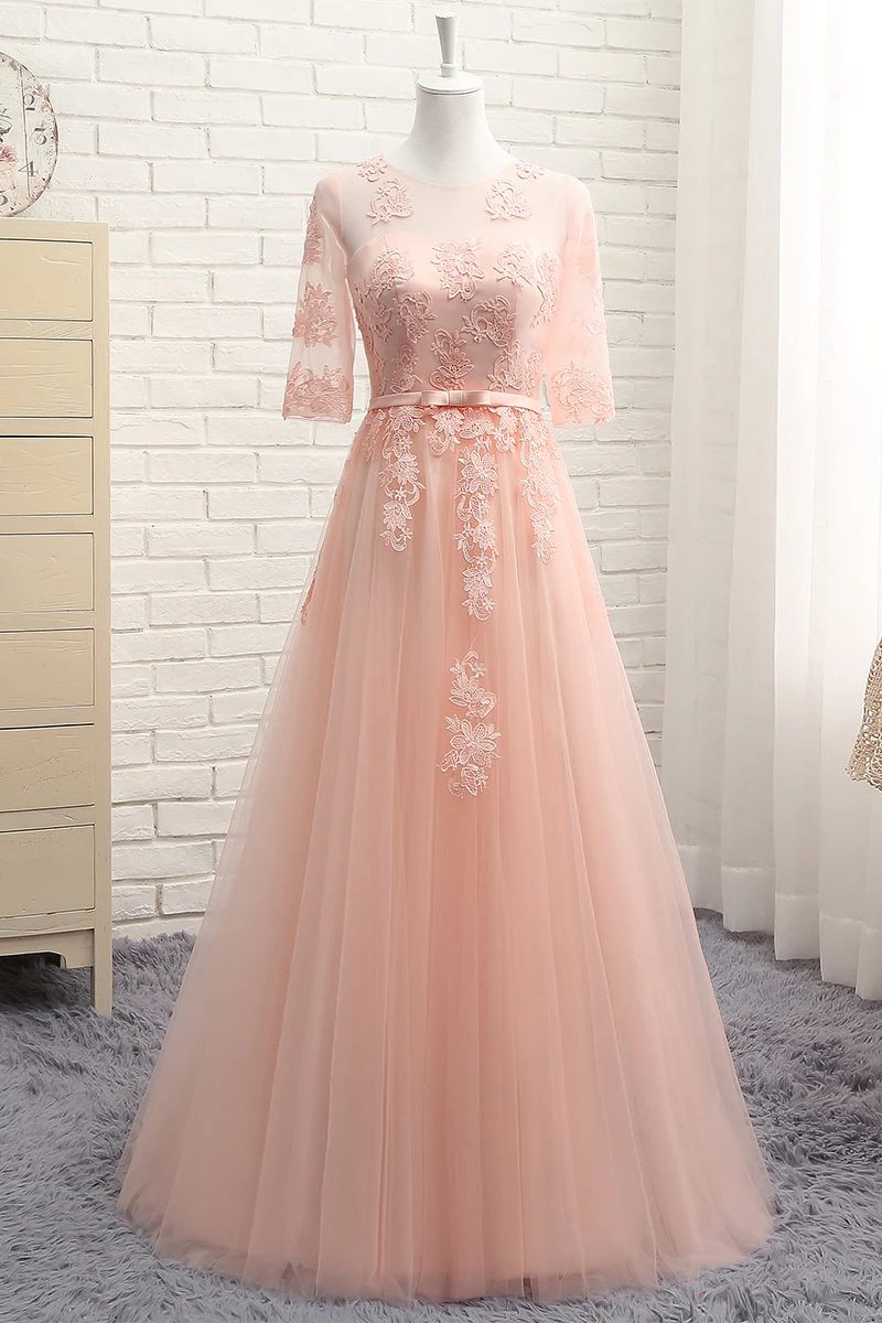 2017 Pink Bridesmaid Dresses V Neck Floor length QD009 Formal Prom Party Dress | Свадьбы и торжества