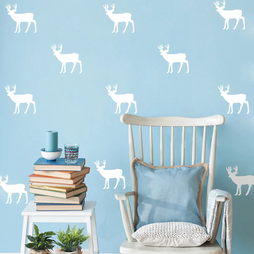 Настенная Наклейка в скандинавском стиле с изображением животных и лося для