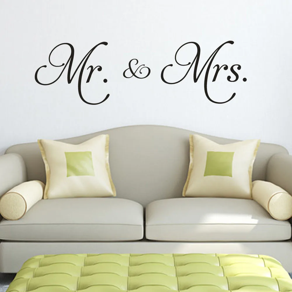 Съемный художественный виниловый стикер Mr Mrs Декор для дома и комнаты настенные