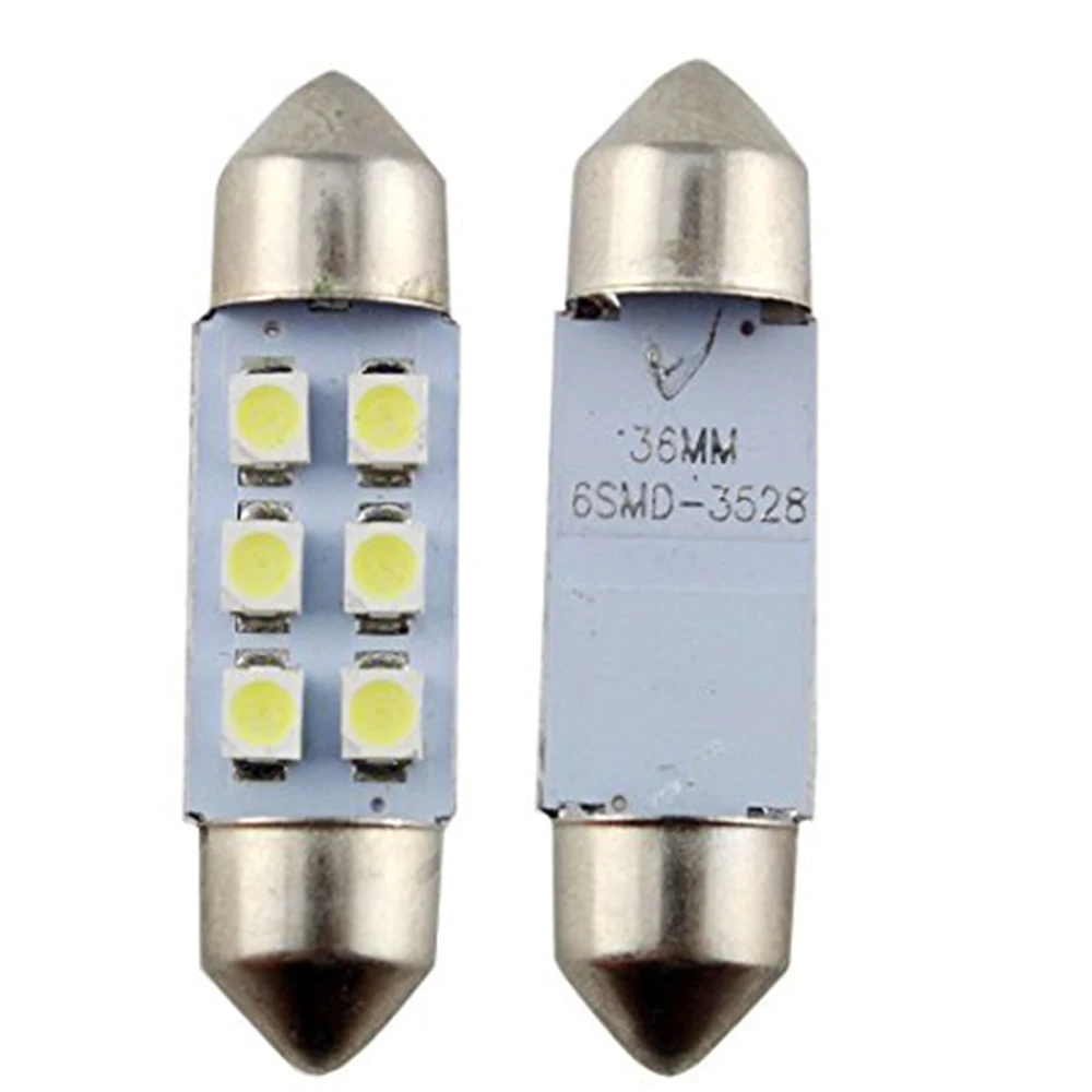 YSY 50 шт в наборе C5W 31 мм/36 мм/39 мм/41 мм белый 1210 3528 6 светодиодный купол с фестонами