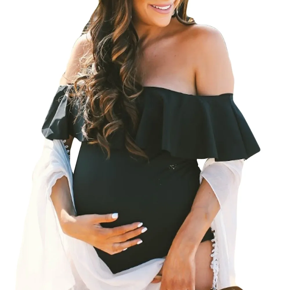 Купальник для беременных Tankinis Женский однотонный купальник бикини с оборками