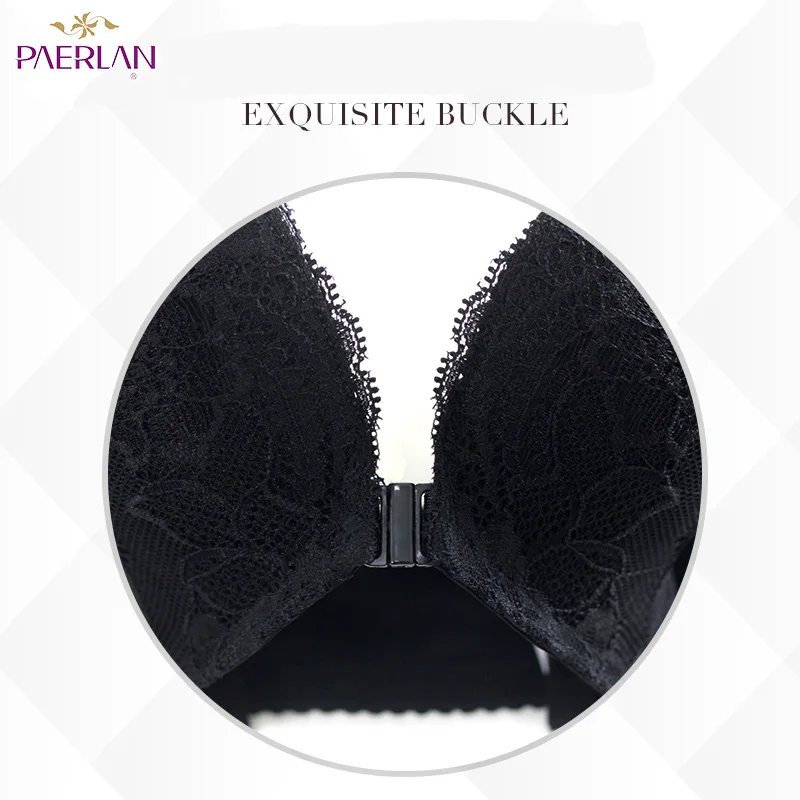 Женский кружевной бюстгальтер без косточек летний с толстыми чашечками пуш ап