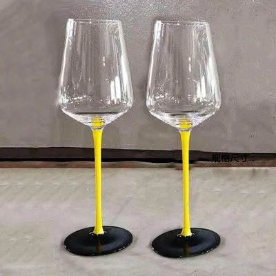 yellow 2pcs 2 шт. цветной черный нижний Кубок Кристалл стакан для красного вина стекло chanpagne кружка с ручной росписью Кубок Бар Ресторан посуда для напитков - Цвет: yellow 2pcs