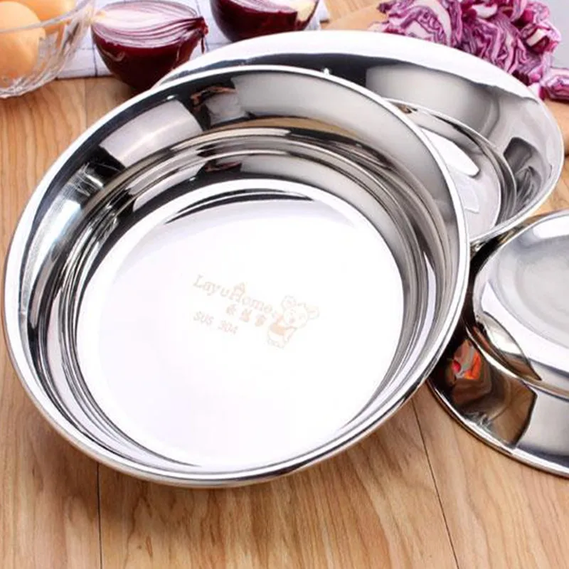 Высокое качество 304 нержавеющая сталь суп фрукты десертная тарелка ableware прочное блюдо кухонные чаши аксессуары bandeja блюдо для рыбы