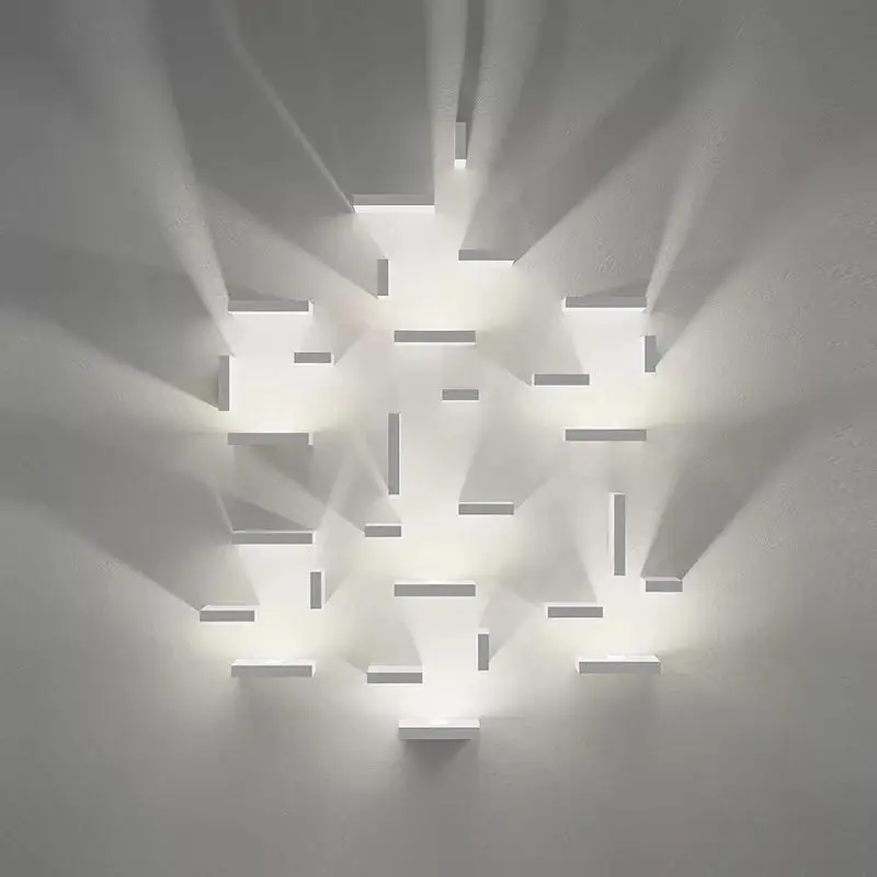 

Geometric Square Foyer Led Wall Lamp Minimalist Stairs Aisle Wall Light Bedroom Light Free Combination Art Deco Loft Wall Sconce