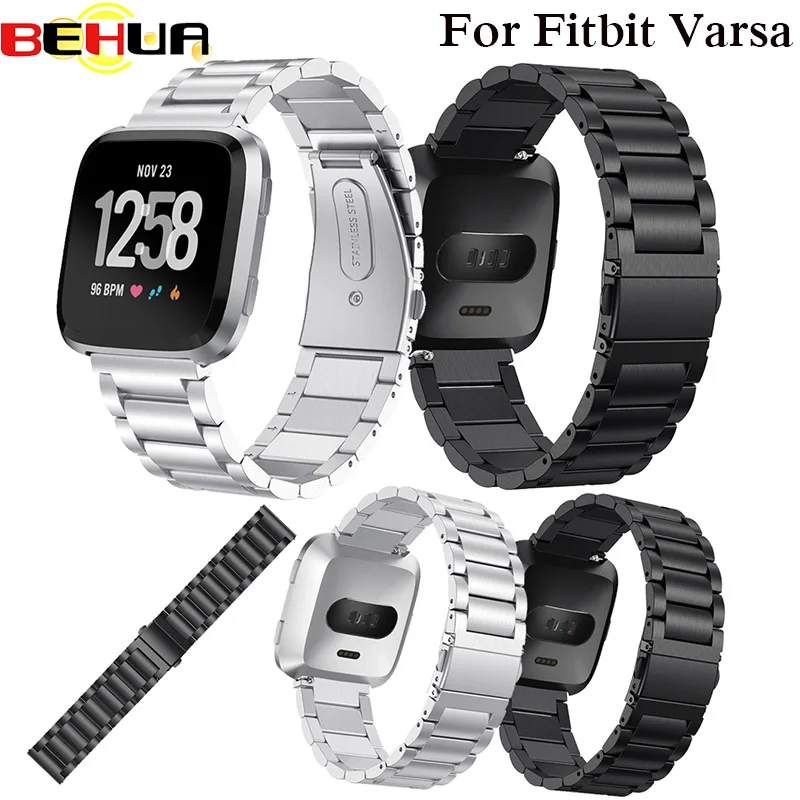 Новый металлический ремешок для Fitbit Versa женский со штифтом браслет без винтов из