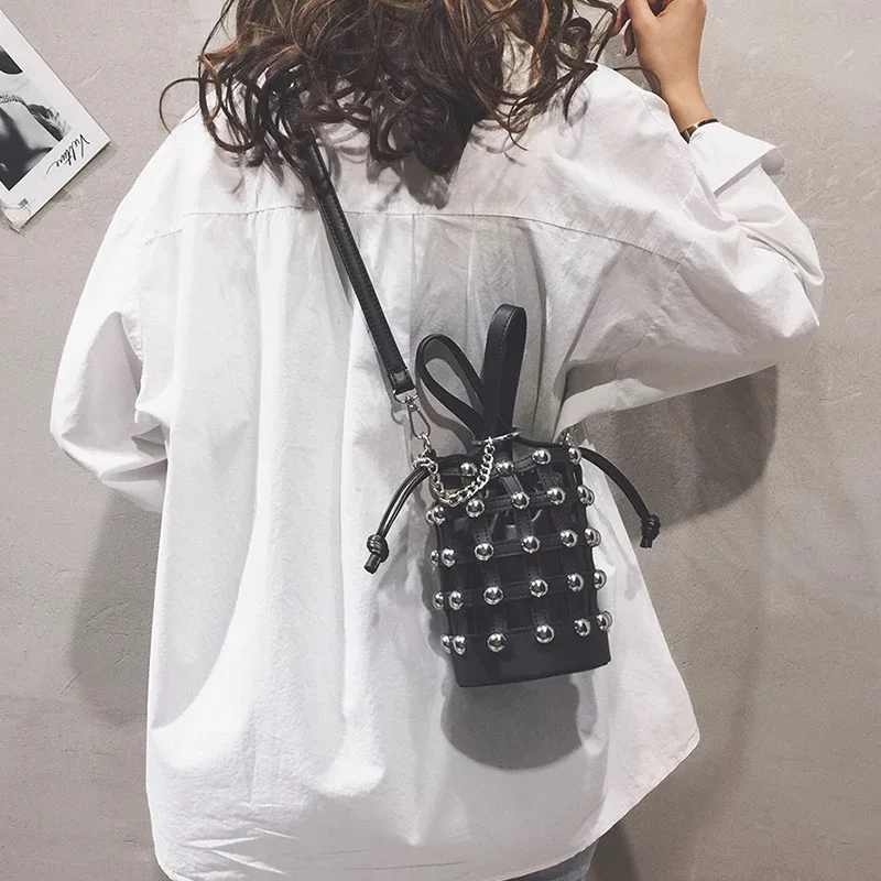 Заклепки ведро сумка кошелек с шипами держатель для карт 3 шт. роскошный дизайн