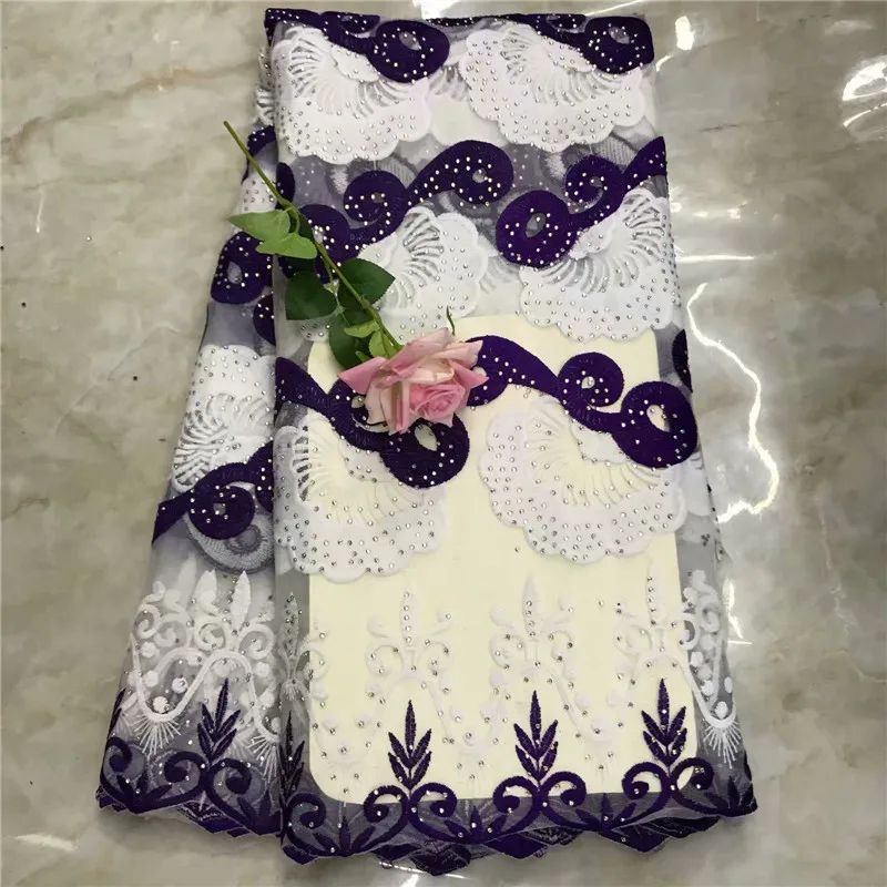 Beautiful Milk silk Latest African Cotton white wine stones Lace Fabric High Quality Swiss Voile In Switzerland | Дом и сад
