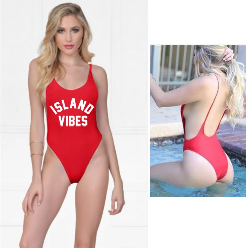Island Vibes сексуальный купальник Для женщин с низким вырезом на спине Одна деталь