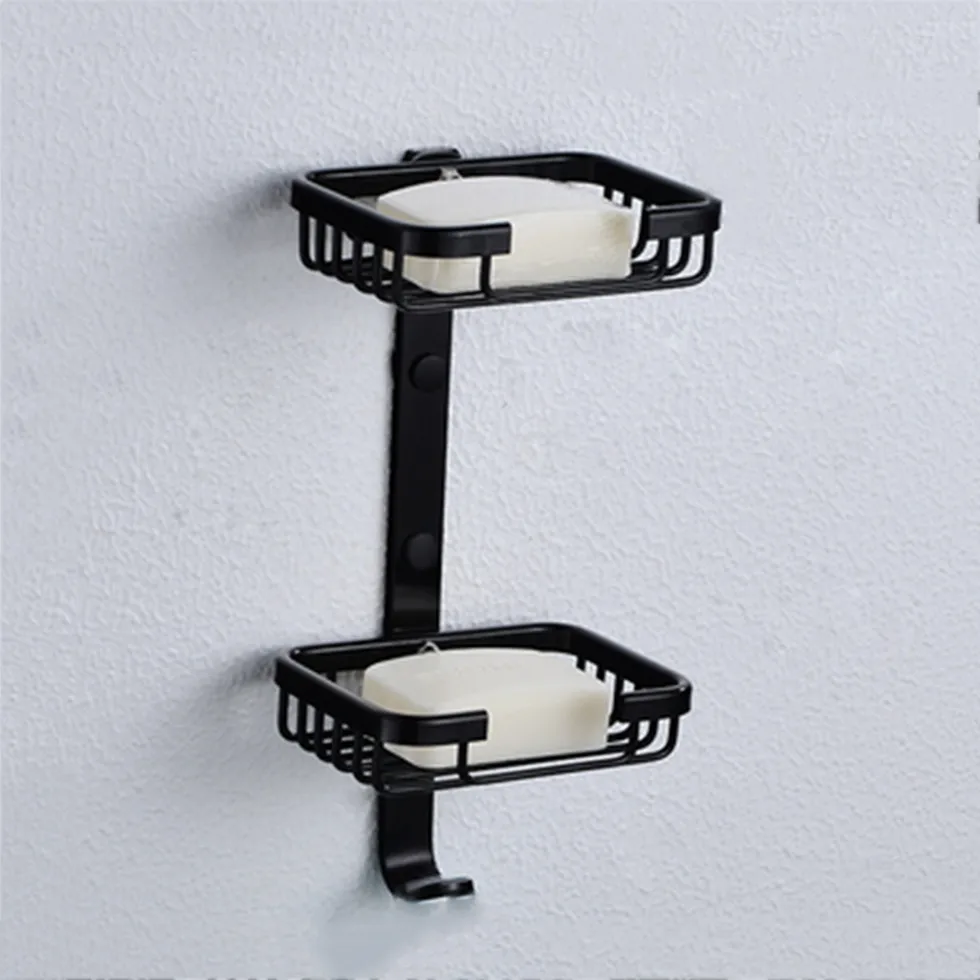 Фото Black Soap Shampoo Holder Bathroom Shelf with Hooks Wall Mounted Space Aluminum Rack Case Box etagere salle de bain Обустройство Black Soap Shampoo Holder Bathroom Shelf with Hooks Wall Mounted Space Aluminum Rack Case Box etagere salle de bain Обустройство