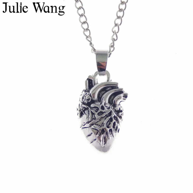 Julie Wang 1 шт. Винтажное колье из сплава с имитацией человеческого сердца Длинная