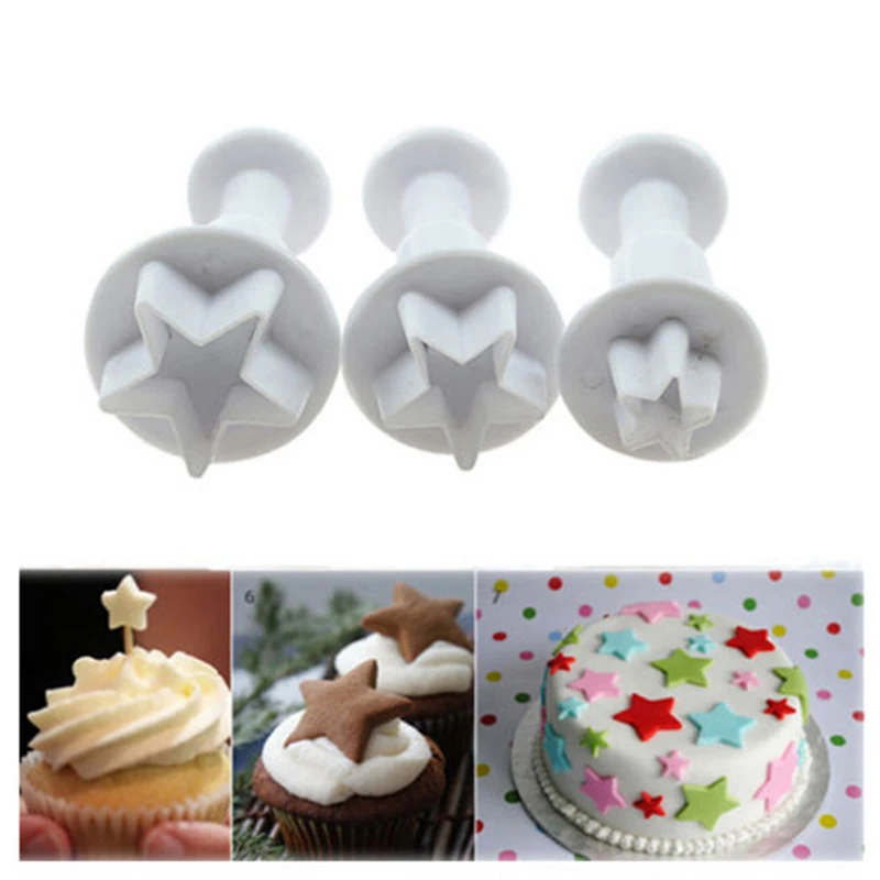 3 шт./компл. Fondant(сахарная) печенье нож для разрезания торта эжектор штамп вырубки формы на высоком каблуке, украшение тисненые звезды "сделай сам" Кухня инструменты для украшения выпечки, торта