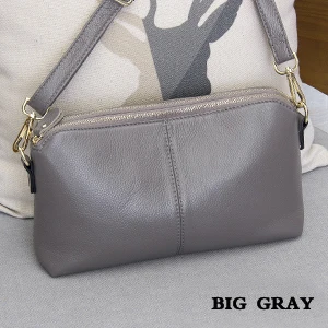 big gray Натуральная кожа, высокое качество, клатч, стильная модная трендовая женская сумка, сумка-мессенджер, двойного назначения, сумка для отдыха#38177 - Цвет: big gray