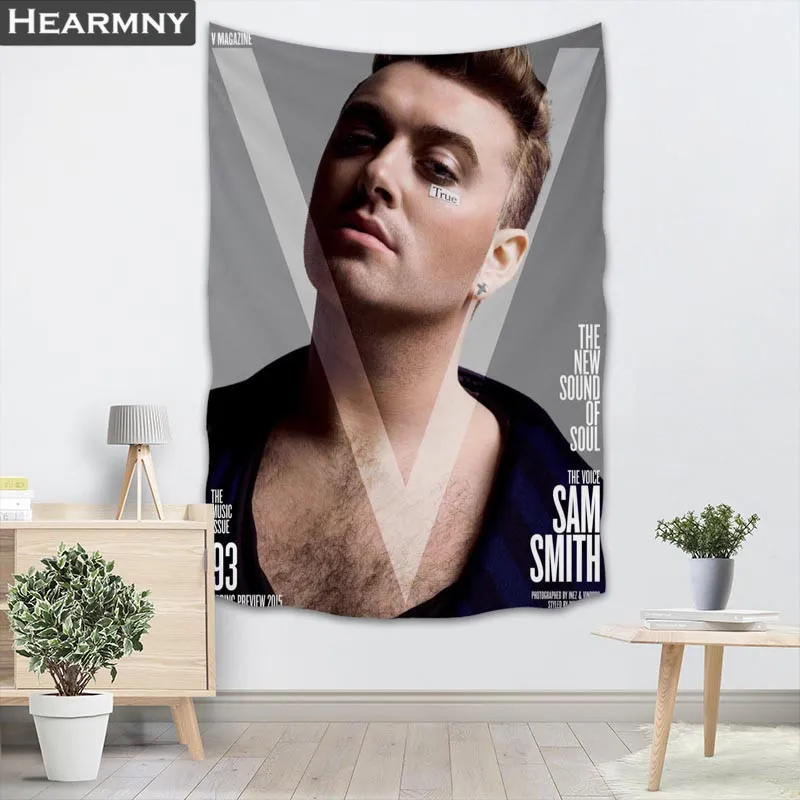 

Настенный Гобелен Sam Smith на заказ, украшение для дома, настенная ткань с современным принтом, коврик для йоги, одеяло, гобелен