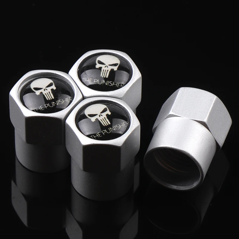 4 шт. металлическая для машины Призрак Череп Каратель шин клапан крышка s авто