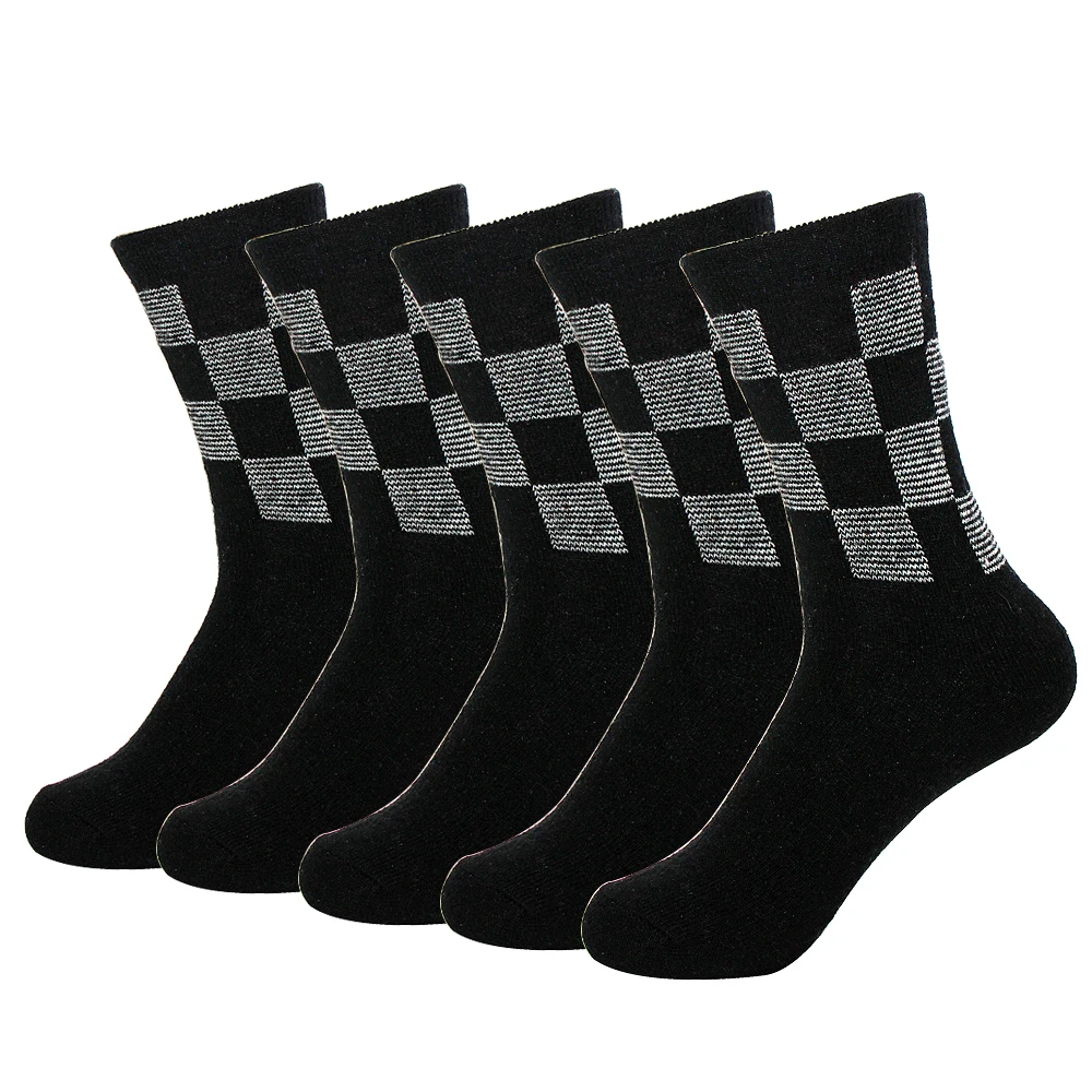 

Fashion Spring Autumn Thick Winter Quality Lucky Square Warm Men Wool Socks off white Harajuku Calcetines Compression Skarpetki