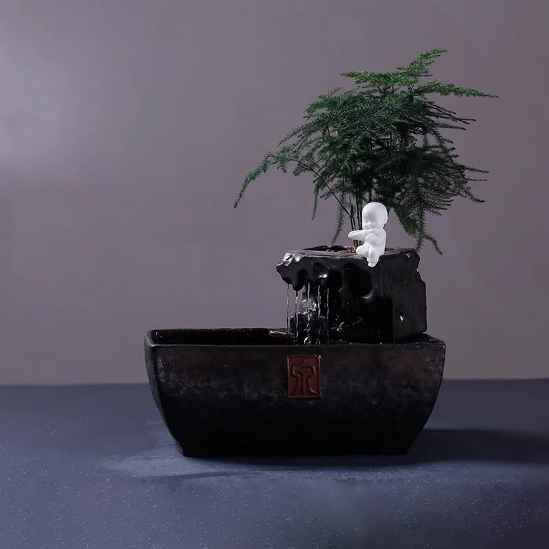 110 В 240 Zen фонтан в китайском стиле для проточной воды керамика аквариум рыбы