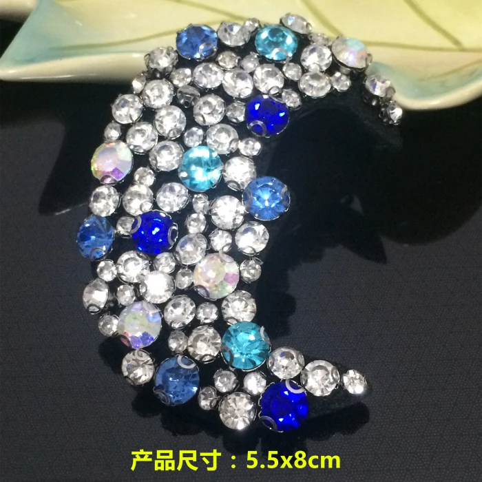 Стразы ручной работы с Луной вышивка бисером нашивка для одежды животные цветы