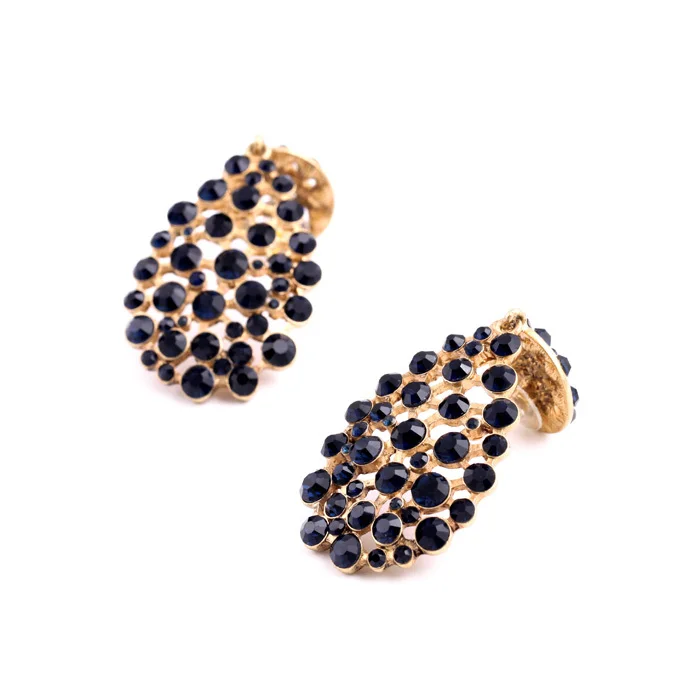 Большие серьги подвески ручной работы с блестящим кристаллом розового зеленого