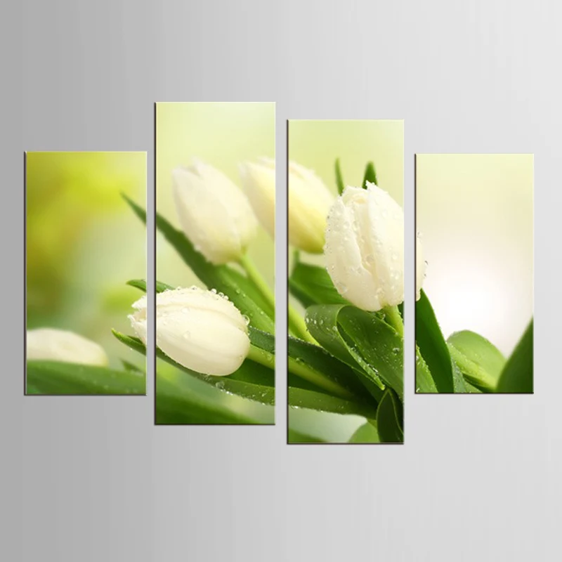 Современные цветы лилии картины на холсте Печать плакатов нордическое зеленое