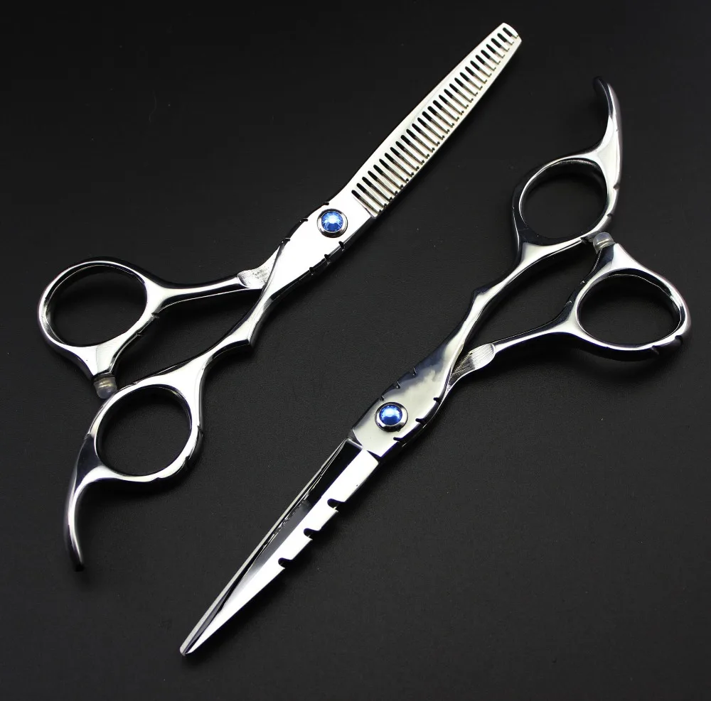 New professional Japan 440C 6.0 & 5.5 inch cutting barber thinning hair scissors set hairdressing scissors shears Free Shipping