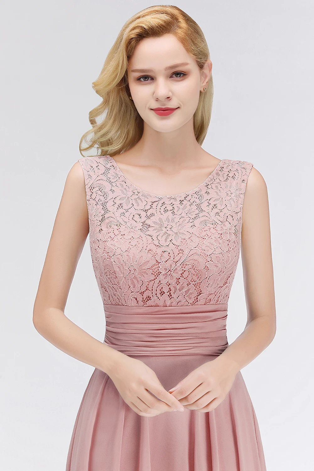 Vestido dama de honor Dusty розовые кружевные платья подружки невесты длинные сексуальные