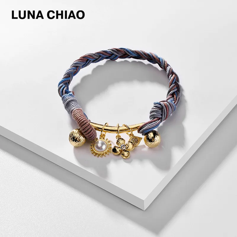 Женские Плетеные Восковые браслеты LUNA CHIAO со звездочками злом глазами и