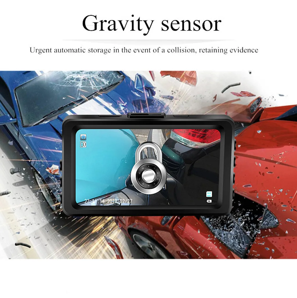 Автомобильный видеорегистратор 3 дюймовый экран ночного видения 1080P HD угол