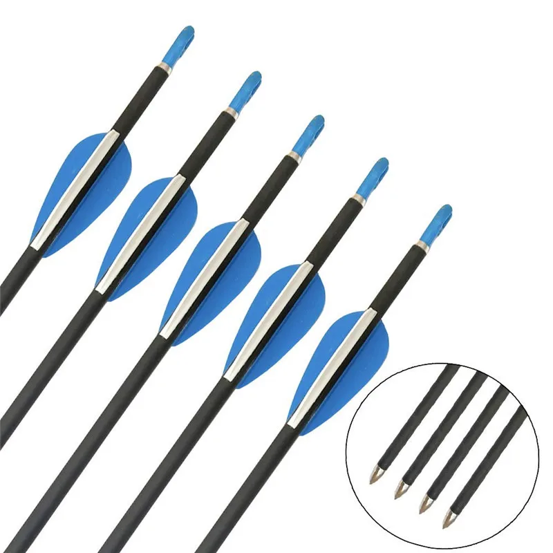 12/24Pcs 32&quot Archery Carbon Arrows Spine 1200 Target Points Practice Compound Recurve Bow Outdoor Hunting Shooting Accessories | Спорт и