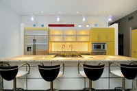 2017 hot sales 2pac kitchen cabinets yellow colour modern high gloss lacquer kitchen furnitures pantry l1606069