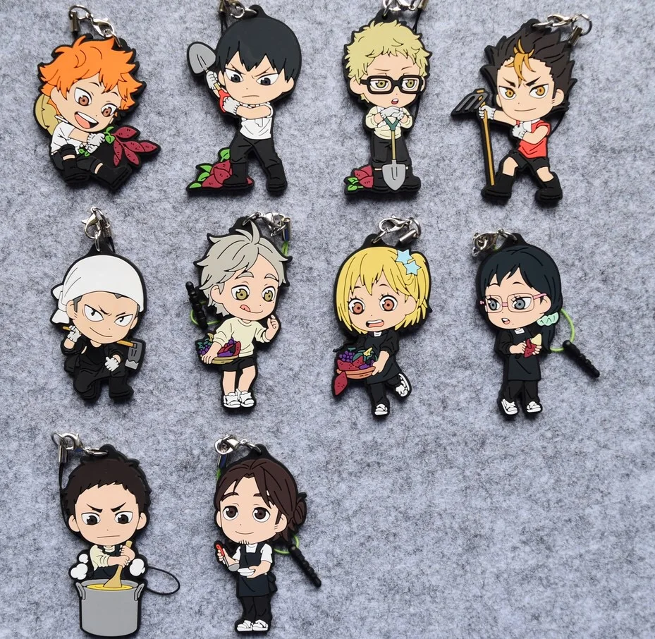 

Haikyuu! Anime Karasuno Hinata Syouyou Kageyama Tobio Tsukishima Kei M-O Rubber Keychain