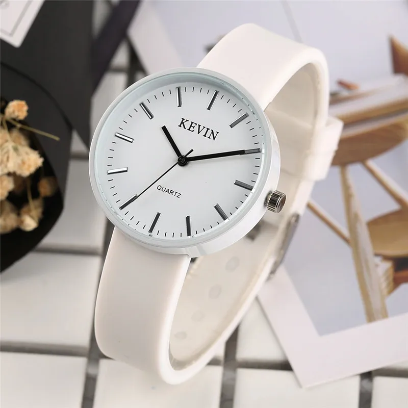 Женские кварцевые часы с силиконовым ремешком круглым циферблатом|clock fashion|watch