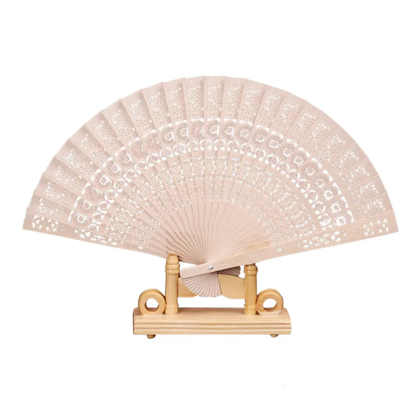 

2020 Craft Fans Folding Hand Held Bamboo Fan Wooden Carved for Outdoor Wedding Party Favor Color Home Practical Gift Drop #0509