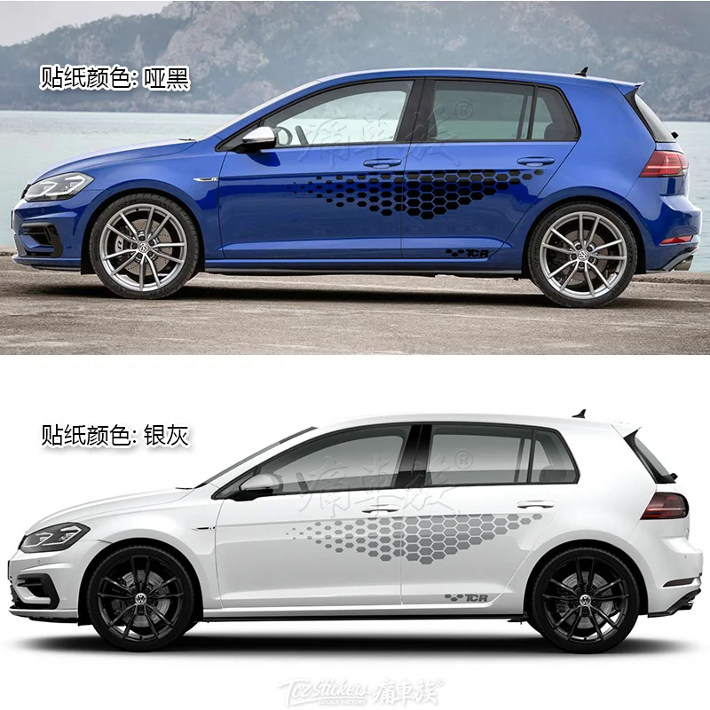 Автомобильные наклейки для Volkswagen Golf, потяните цветок, Гольф 7, внешний вид, модифицированное украшение для спортивного тела, Модифицированная наклейка для гольфа, пленка